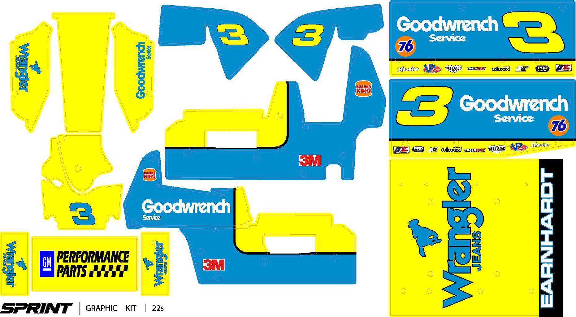 EARNHARDT 3 Wrangler losi sprint car wrap